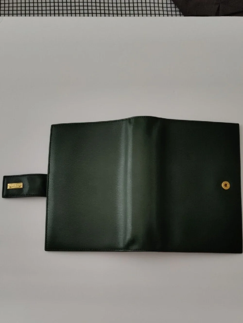 Brand New - Green Leather Folio with Snap Closure. Made In Italy